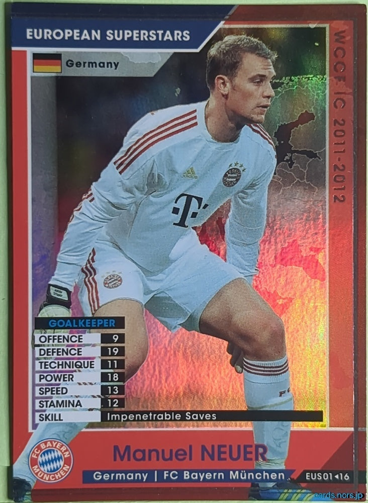 Panini WCCF Football WCCF/2011-2012-EUS01/16 N Manuel Neuer Trading Card EX