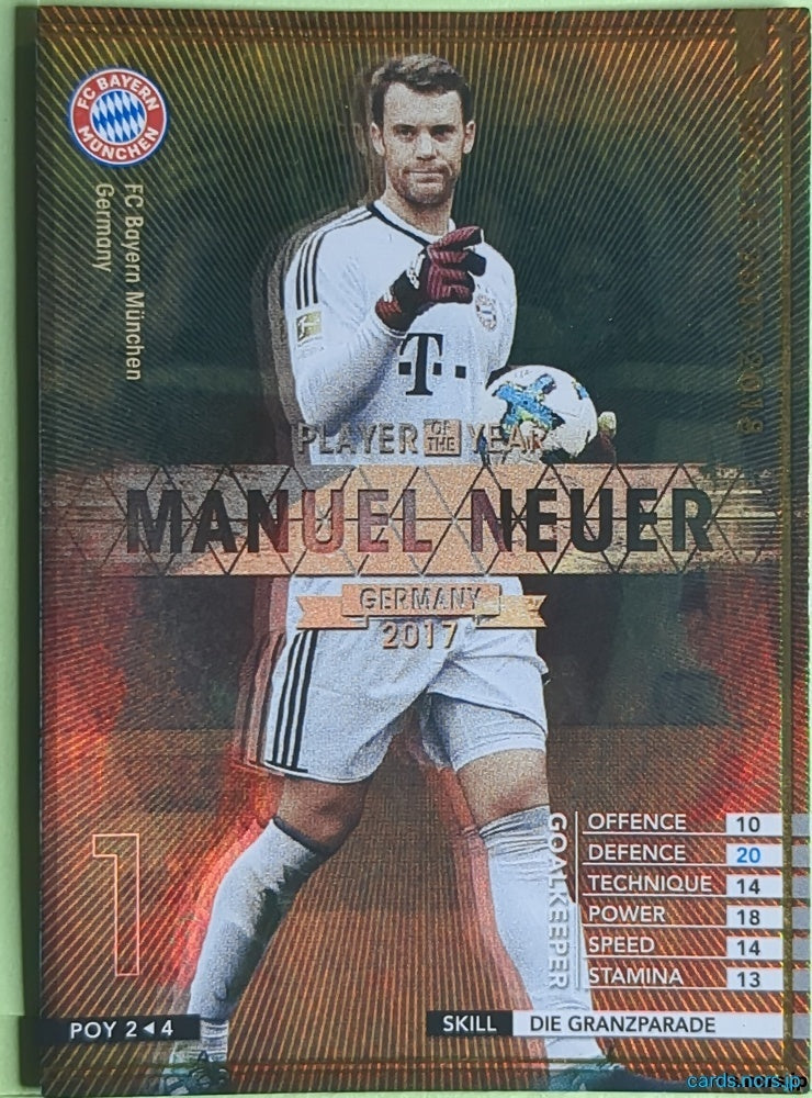 Panini WCCF Football WCCF/2016-2017-POY2/4 N Manuel Neuer Trading Card EX