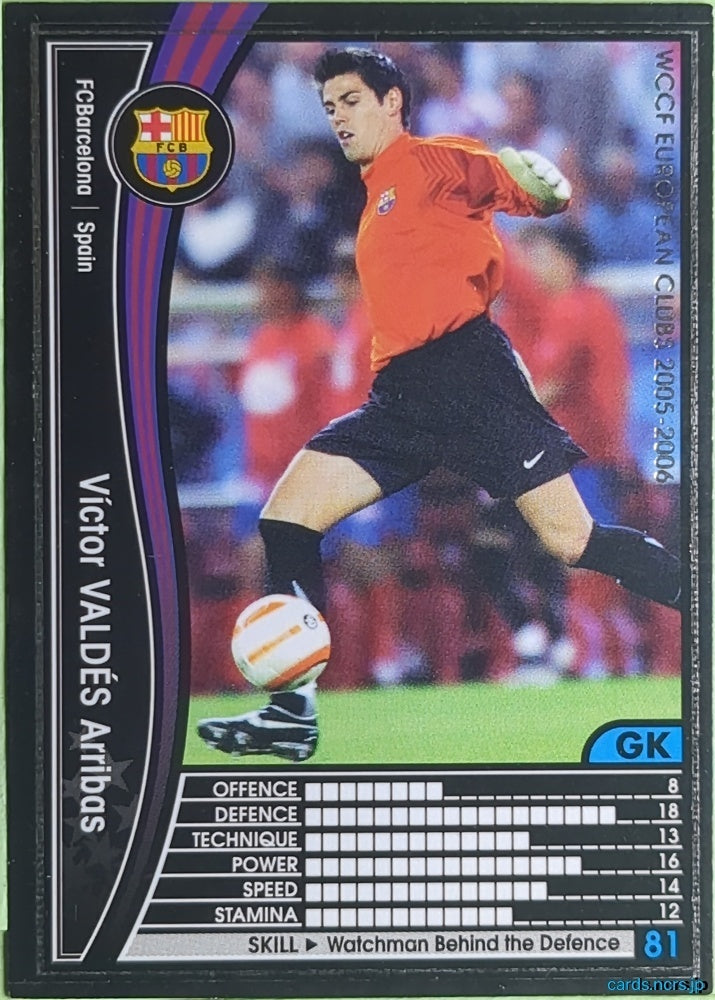 Panini WCCF Football WCCF/2005-2006-273/336 N Víctor Valdés Arribas Trading Card EX
