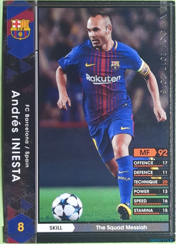 Panini WCCF Football WCCF/2016-2017-232/272 N Andrés INIESTA Trading Card EX