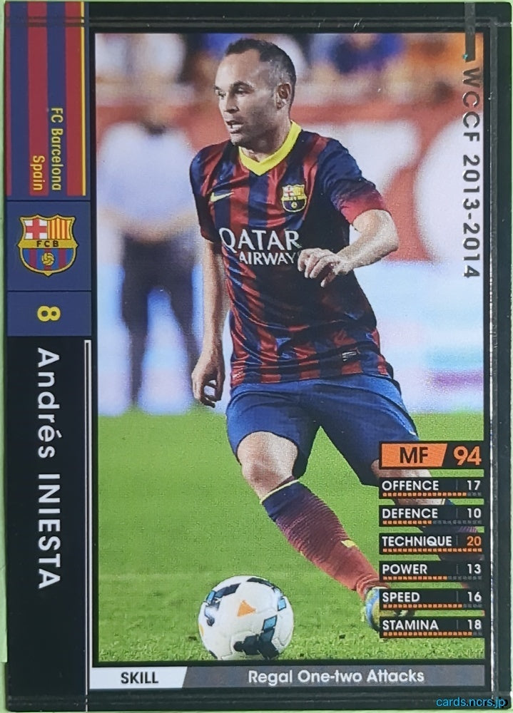 Panini WCCF Football WCCF/2013-2014-233/385 N Andrés INIESTA Trading Card EX