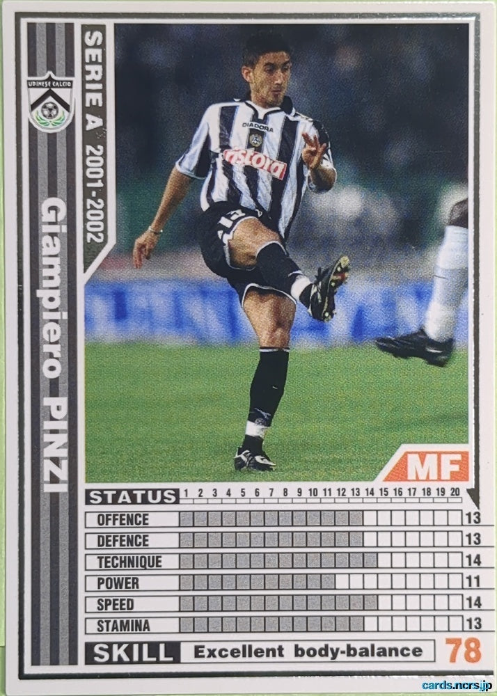 Panini WCCF Football WCCF/2001-2002-251/288 N Giampiero PINZI Trading Card EX
