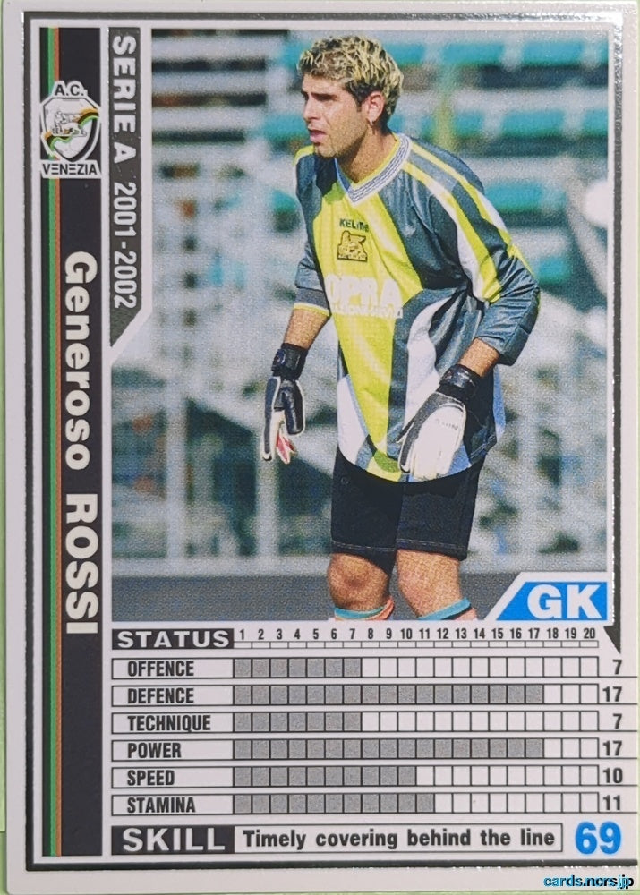 Panini WCCF Football WCCF/2001-2002-257/288 N Generoso ROSSI Trading Card EX