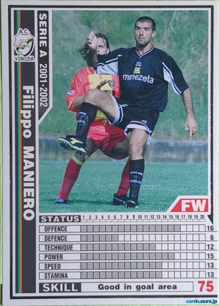 Panini WCCF Football WCCF/2001-2002-271/288 N Filippo MANIERO Trading Card EX