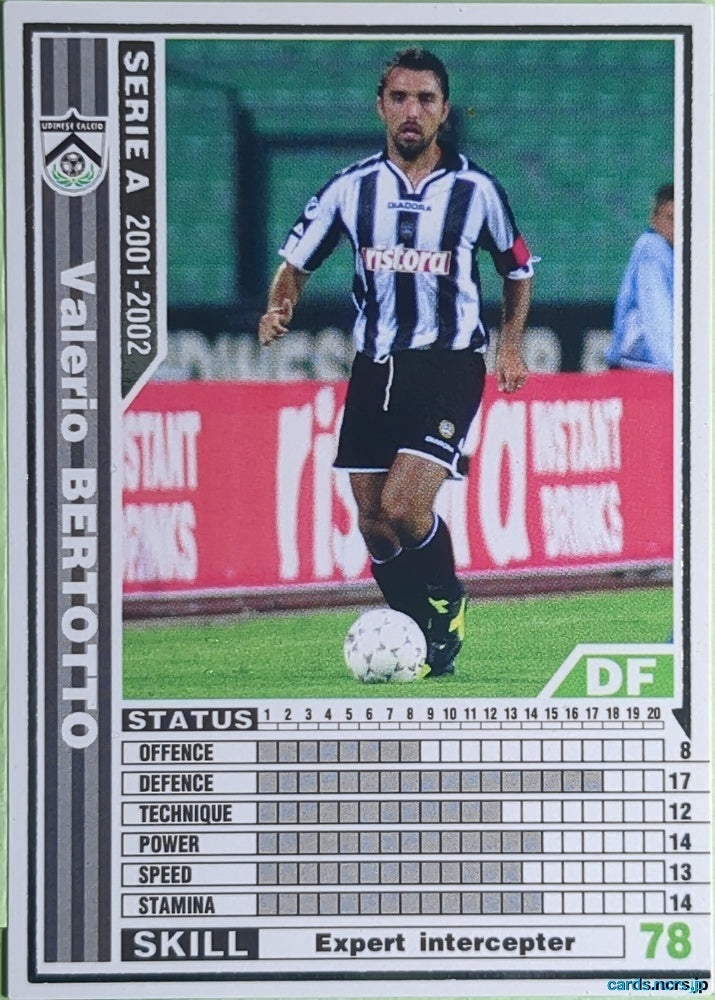 Panini WCCF Football WCCF/2001-2002-242/288 N Valerio Bertotto Trading Card EX