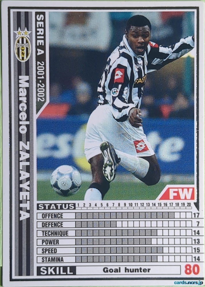 Panini WCCF Football WCCF/2001-2002-112/288 N Marcelo Zalayeta Trading Card EX