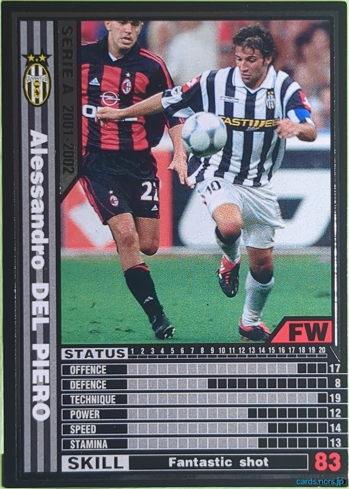Panini WCCF Football WCCF/2001-2002-110/288 N Alessandro Del Piero Trading Card EX