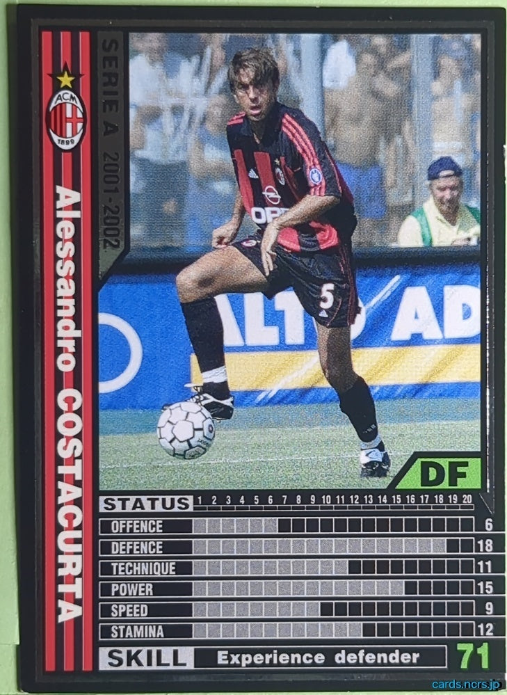 Panini WCCF Football WCCF/2001-2002-148/288 N Alessandro Costacurta Trading Card EX
