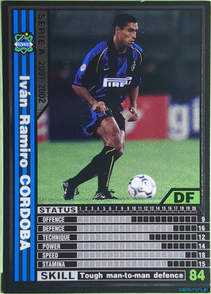 Panini WCCF Football WCCF/2001-2002-082/288 N Iván Ramiro Cordoba Trading Card EX