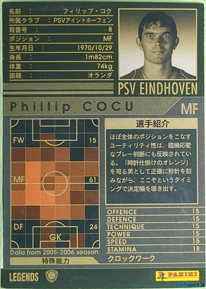 Panini WCCF Football WCCF/2005-2006-LEGENDS-COCU N Phillip Cocu Trading Card EX