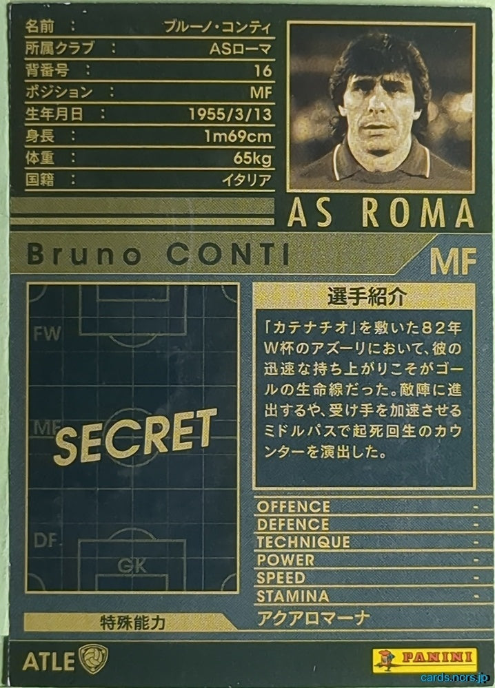 Panini WCCF Football WCCF/2008-2009-ATLE-CONTI N Bruno Conti Trading Card EX