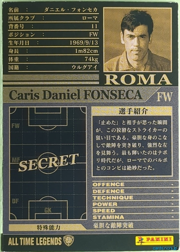 Panini WCCF Football WCCF/2002-2003-ALL-TIME-LEGENDS-FONSECA N Caris Daniel Fonseca Trading Card EX