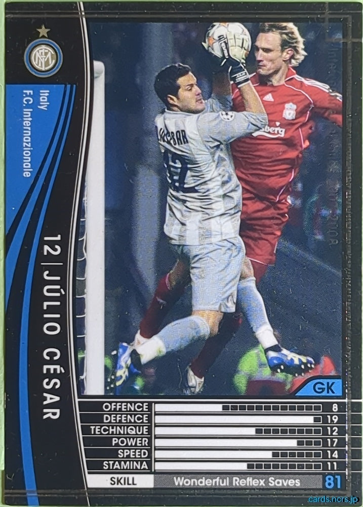 Panini WCCF Football WCCF/2007-2008-257/336 N Júlio César Trading Card EX