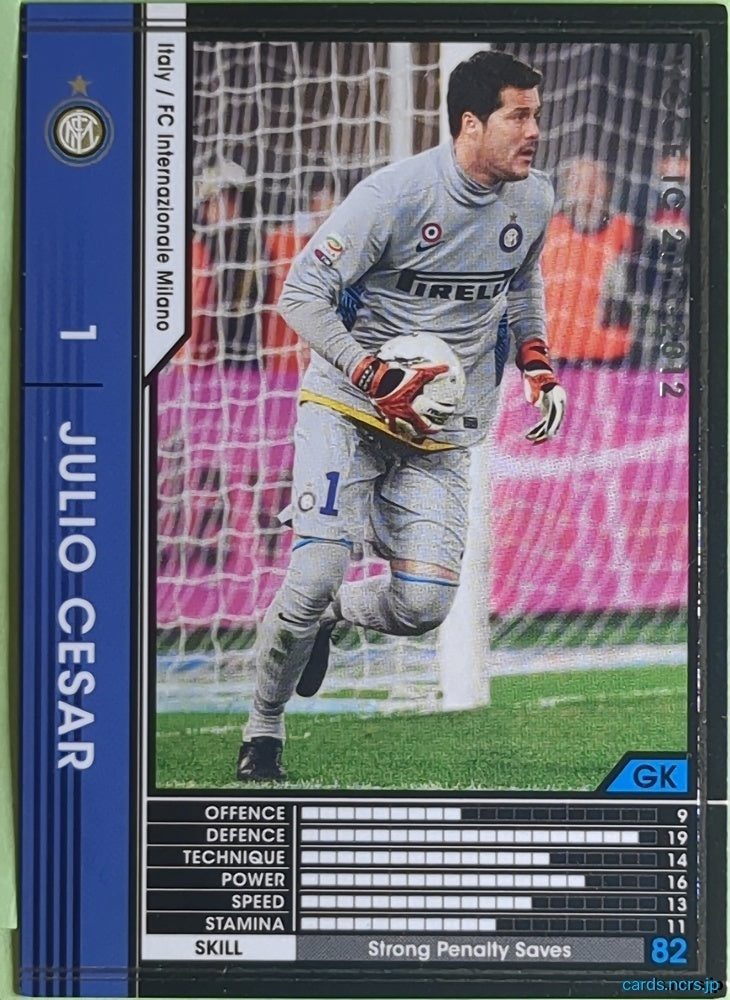 Panini WCCF Football WCCF/2011-2012-193/384 N Júlio César Trading Card EX