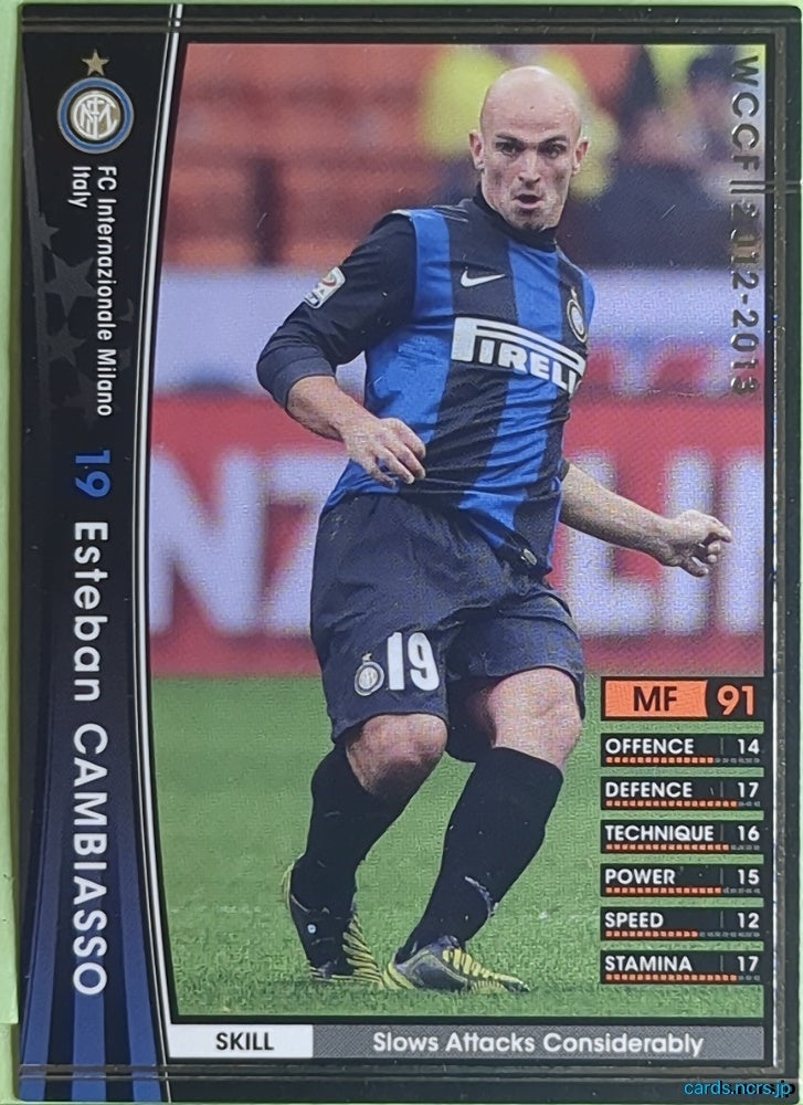 Panini WCCF Football WCCF/2012-2013-201/384 N Esteban Cambiasso Trading Card EX