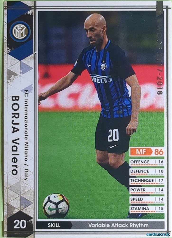 Panini WCCF Football WCCF/2017-2018-136/272 N Borja Valero Trading Card EX