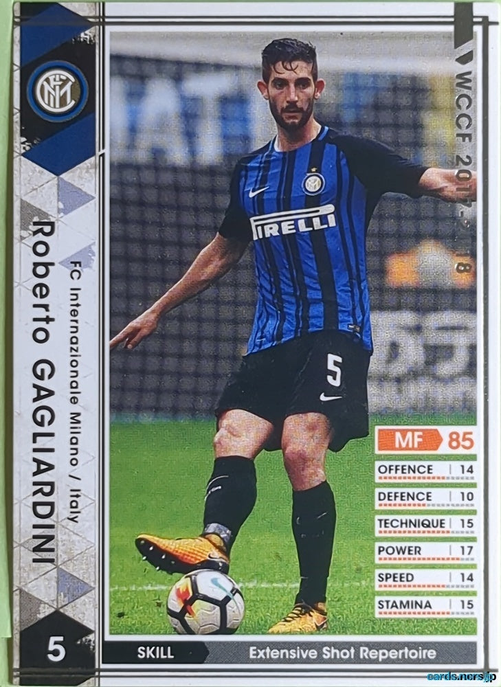 Panini WCCF Football WCCF/2017-2018-138/272 N Roberto Gagliardini Trading Card EX