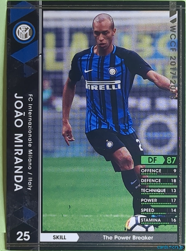 Panini WCCF Football WCCF/2017-2018-132/272 N João Miranda Trading Card EX