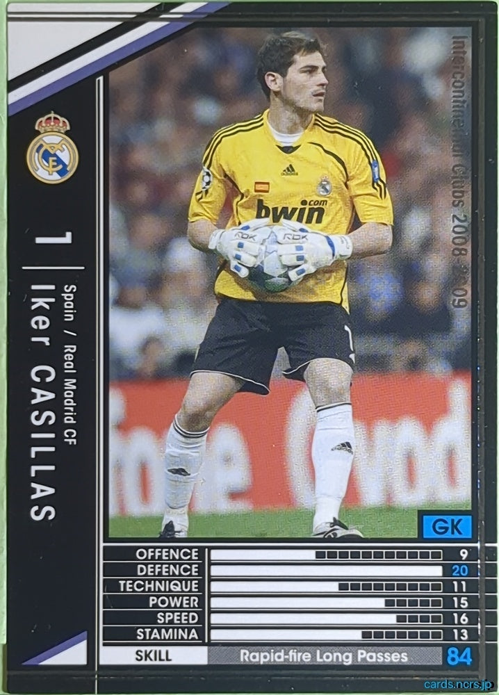 Panini WCCF Football WCCF/2008-2009-305/352 N Iker Casillas Trading Card EX