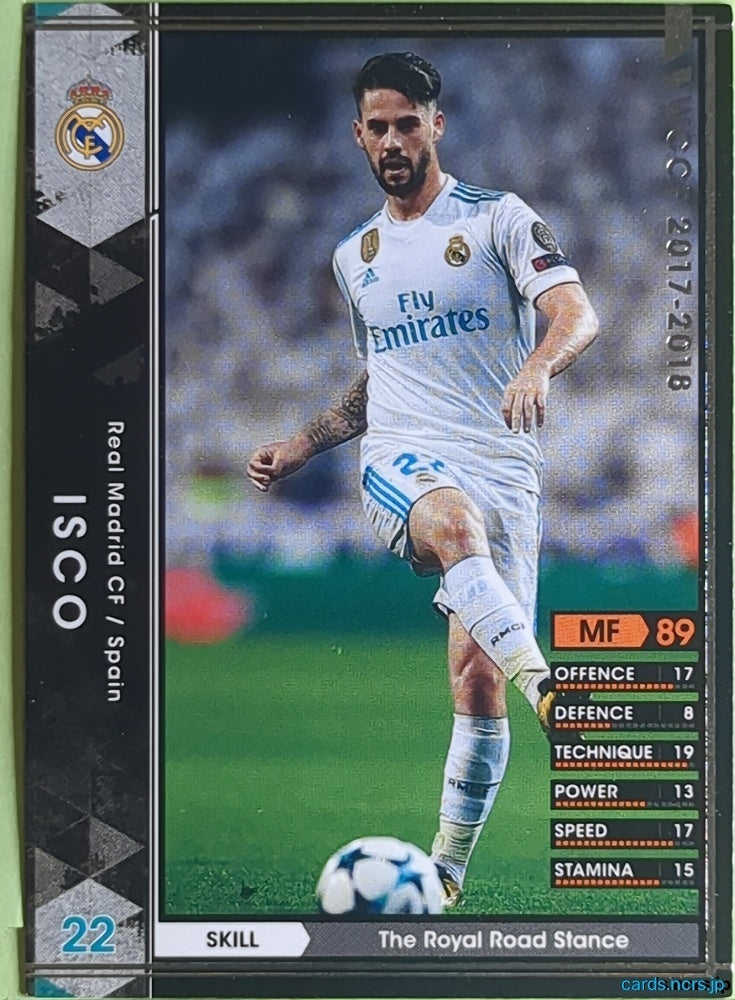 Panini WCCF Football WCCF/2017-2018-249/272 N ISCO Trading Card EX