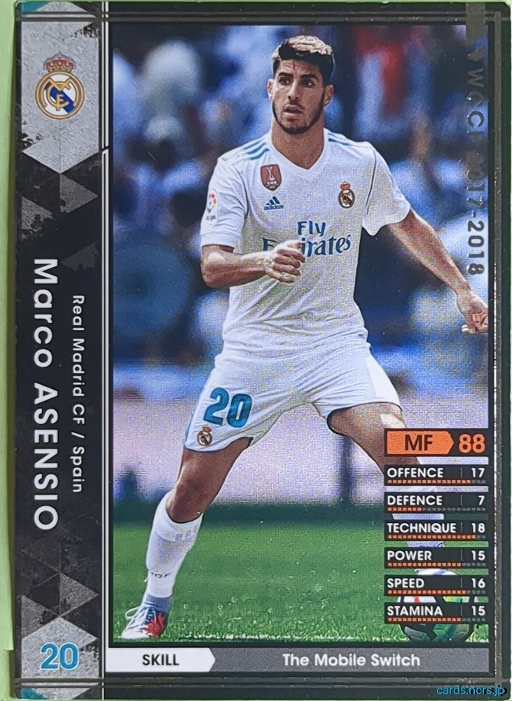 Panini WCCF Football WCCF/2017-2018-247/272 N Marco Asensio Trading Card EX
