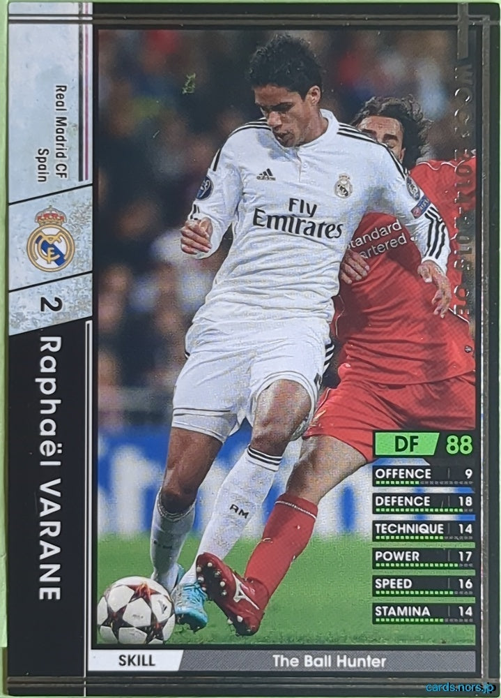 Panini WCCF Football WCCF/2014-2015-A118/147 N Raphaël VARANE Trading Card EX
