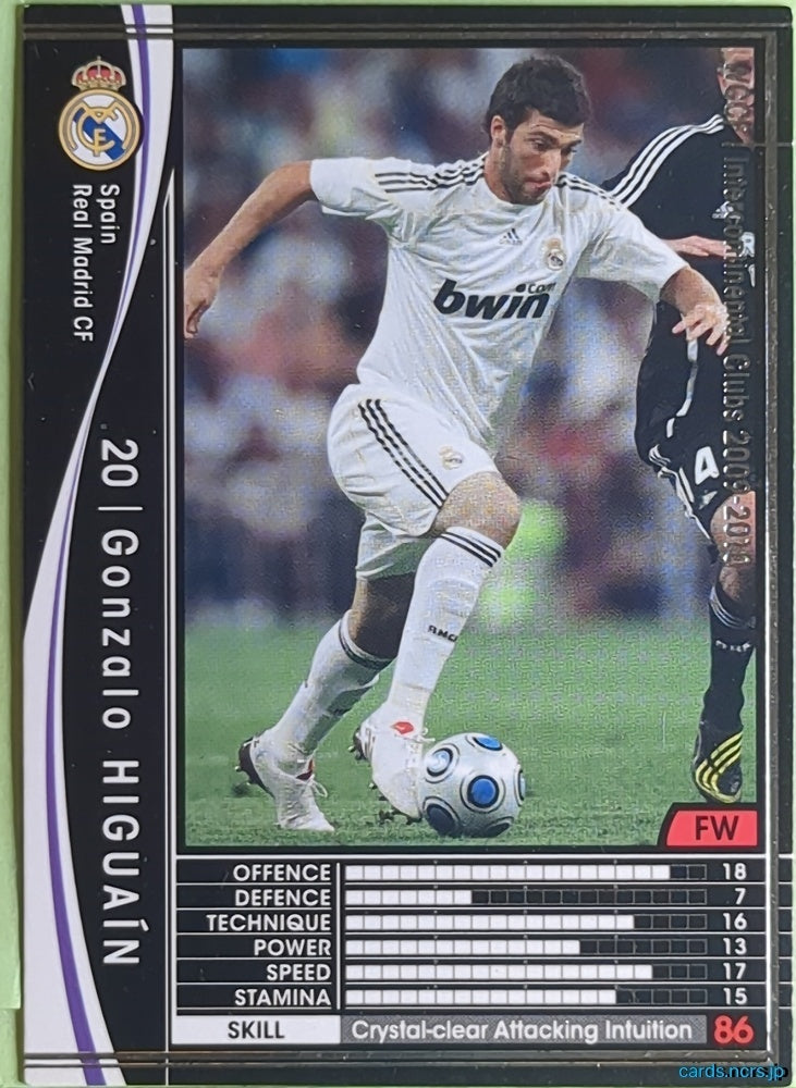 Panini WCCF Football WCCF/2009-2010-335/384 N Gonzalo Higuain Trading Card EX