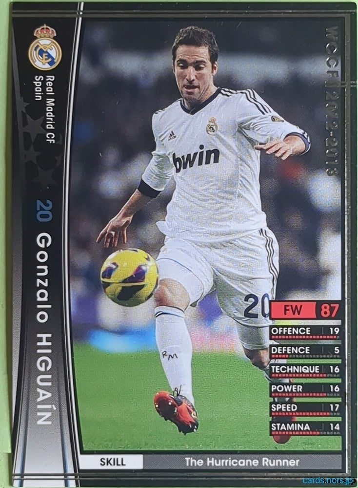 Panini WCCF Football WCCF/2012-2013-368/384 N Gonzalo Higuain Trading Card EX