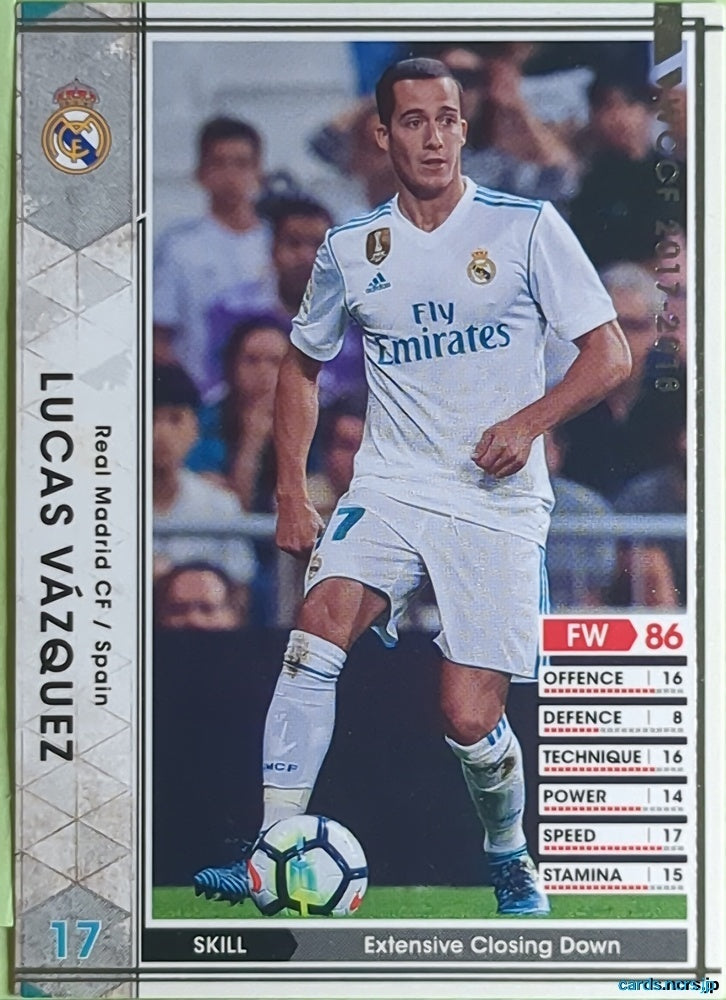 Panini WCCF Football WCCF/2017-2018-256/272 N LUCAS VÁZQUEZ Trading Card EX