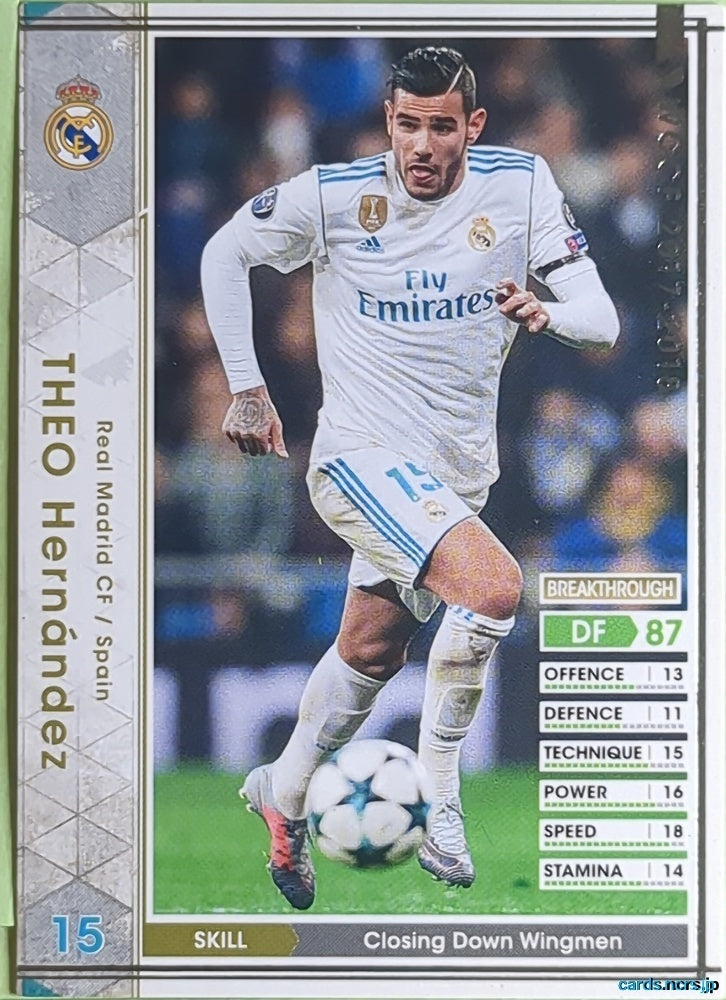 Panini WCCF Football WCCF/2017-2018-A47/51 N Theo Hernández Trading Card EX