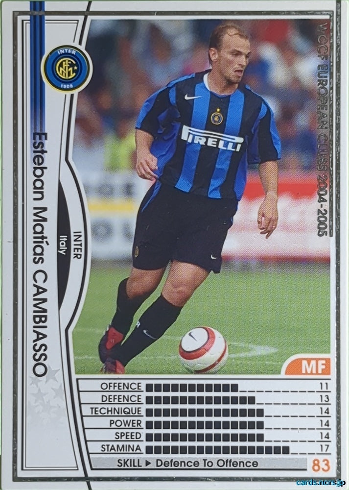 Panini WCCF Football WCCF/2004-2005-119/224 N Esteban Cambiasso Trading Card EX