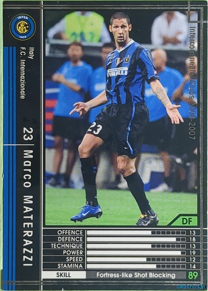 Panini WCCF Football WCCF/2006-2007-309/384 N Marco MATERAZZI Trading Card NM