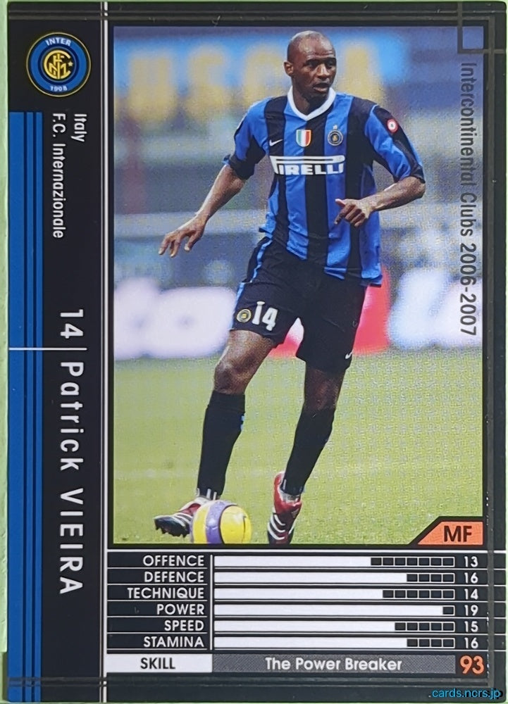 Panini WCCF Football WCCF/2006-2007-315/384 N Patrick Vieira Trading Card NM