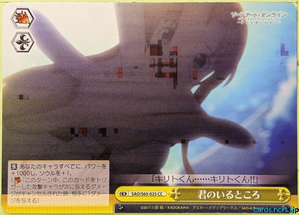 Weiss Schwarz Sword Art Online SAO/S65-025CC CC Kirito Trading Card NM