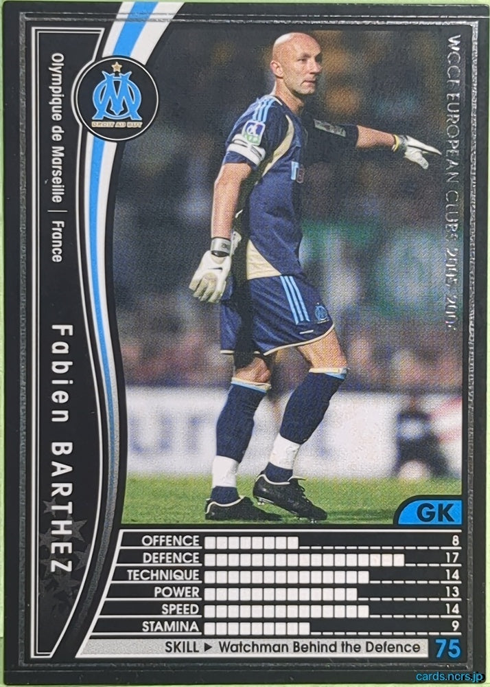 Panini WCCF Football WCCF/2005-2006-097/336 N Fabien Barthez Trading Card EX