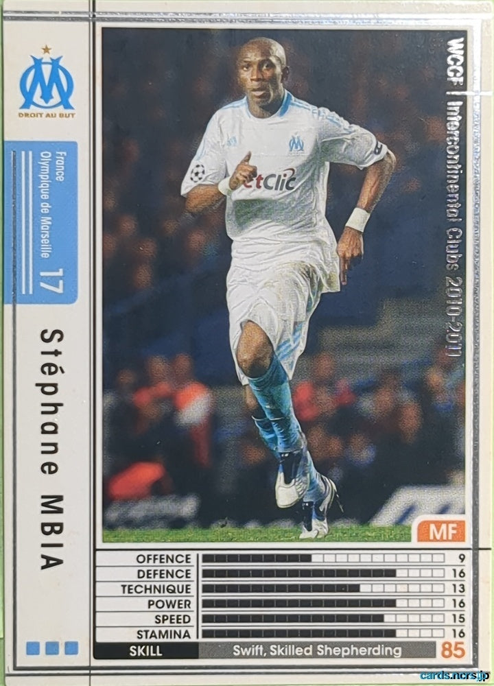 Panini WCCF Football WCCF/2010-2011-107/352 N Stéphane MBIA Trading Card EX