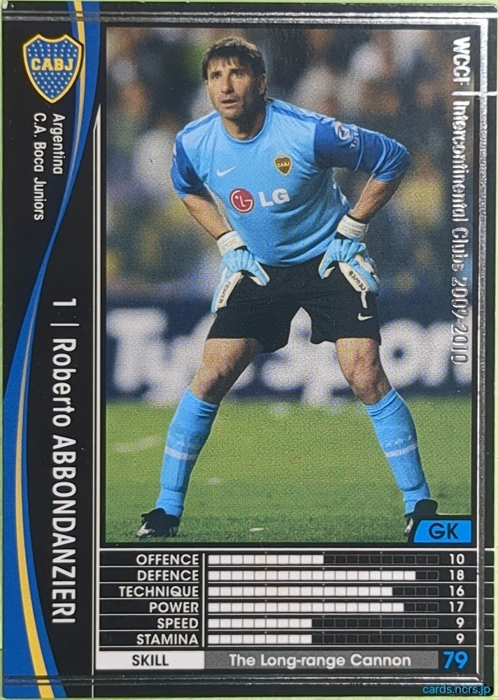 Panini WCCF Football WCCF/2009-2010-001/384 N Roberto ABBONDANZIERI Trading Card EX