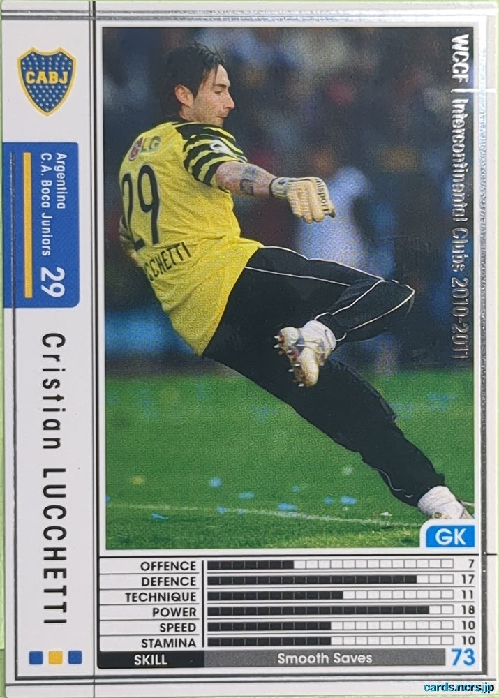 Panini WCCF Football WCCF/2010-2011-001/352 N Cristian Lucchhetti Trading Card EX