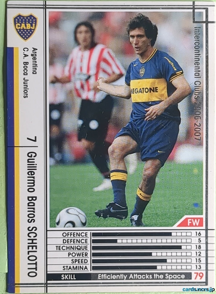Panini WCCF Football WCCF/2006-2007-016/384 N Guillermo Barros Schelotto Trading Card EX