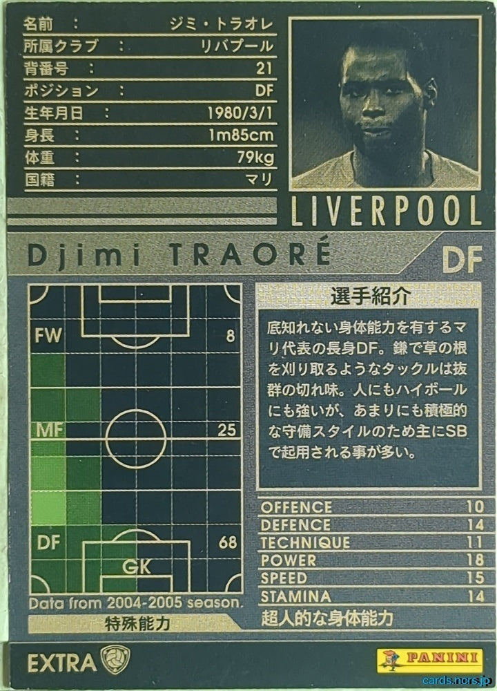 Panini WCCF Football WCCF/2004-2005-EXTRA-TRAORE N Djimi Traoré Trading Card EX
