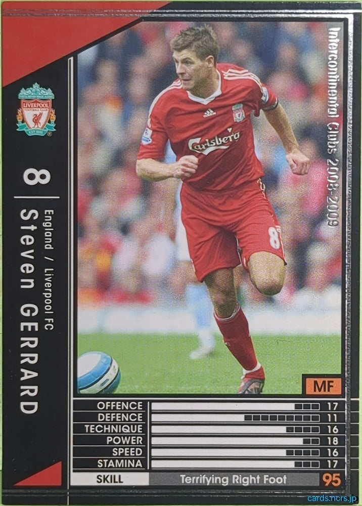 Panini WCCF Football WCCF/2008-2009-105/352 N Steven Gerrard Trading Card EX