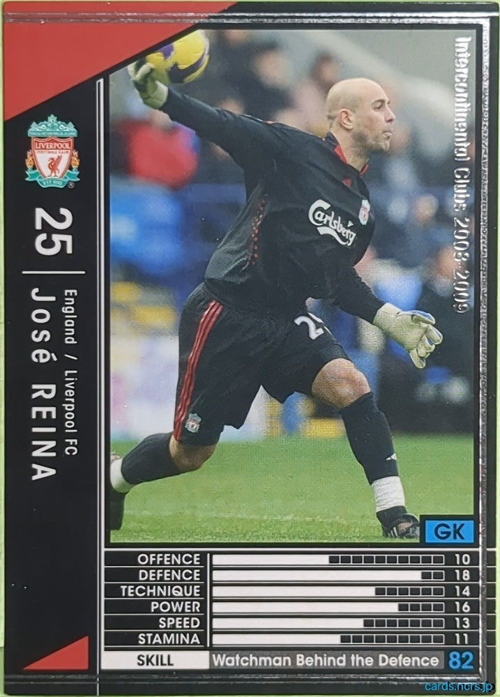 Panini WCCF Football WCCF/2008-2009-097/352 N José Reina Trading Card EX