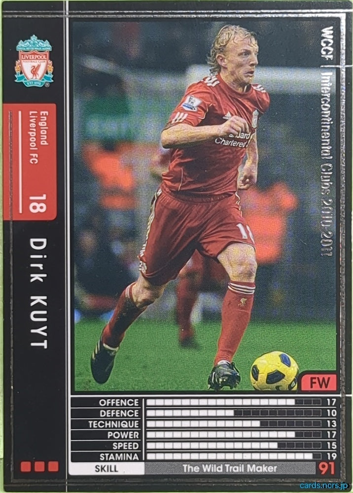 Panini WCCF Football WCCF/2010-2011-078/352 N Dirk Kuyt Trading Card EX