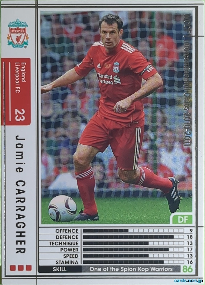 Panini WCCF Football WCCF/2010-2011-066/352 N Jamie Carragher Trading Card EX