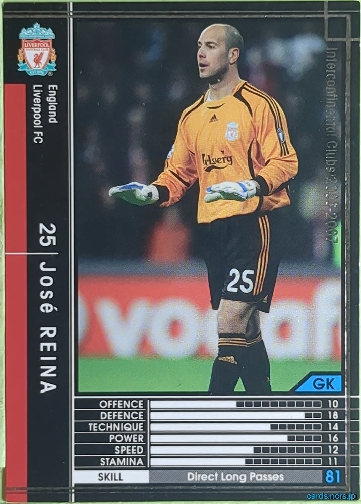 Panini WCCF Football WCCF/2006-2007-113/384 N José Reina Trading Card EX
