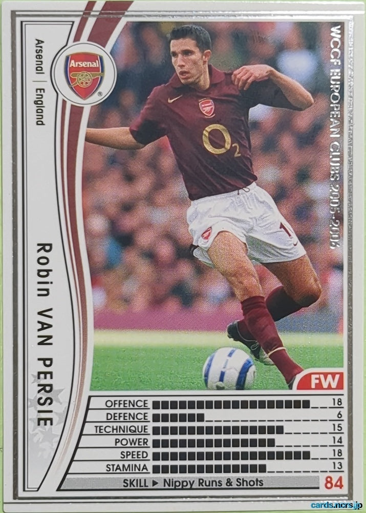 Panini WCCF Football WCCF/2005-2006-016/336 N Robin VAN PERSIE Trading Card EX