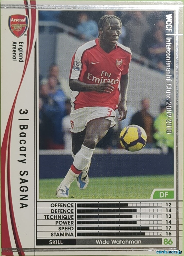 Panini WCCF Football WCCF/2009-2010-069/384 N Bacary Sagna Trading Card EX
