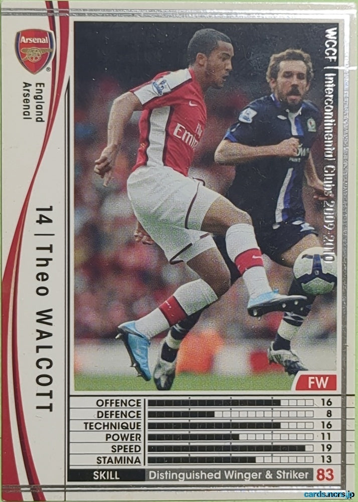 Panini WCCF Football WCCF/2009-2010-080/384 N Theo Walcott Trading Card EX