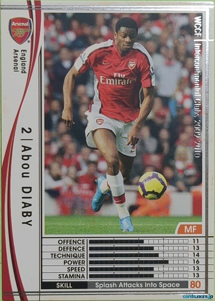 Panini WCCF Football WCCF/2009-2010-072/384 N Abou Diaby Trading Card EX