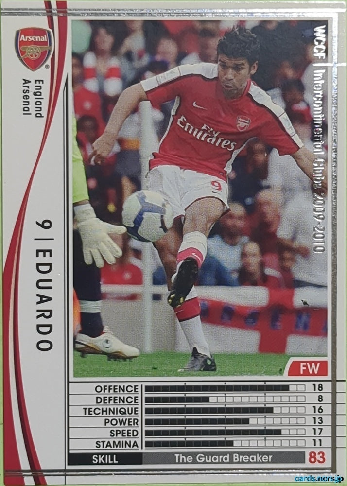 Panini WCCF Football WCCF/2009-2010-078/384 N Eduardo Trading Card EX
